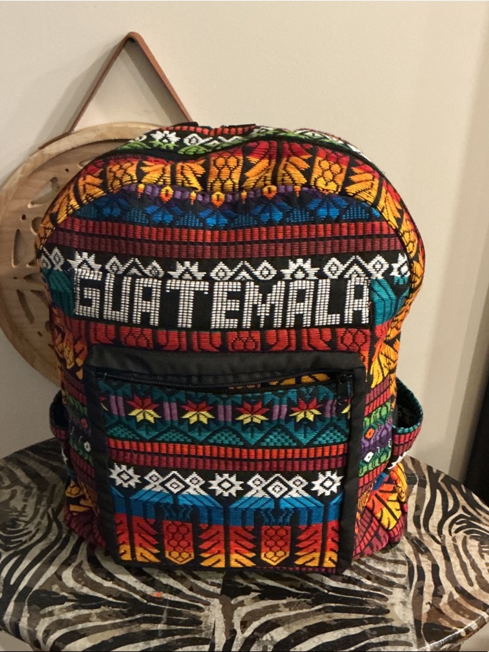 Colorful Guatemala Woven Backpack - Multicolor